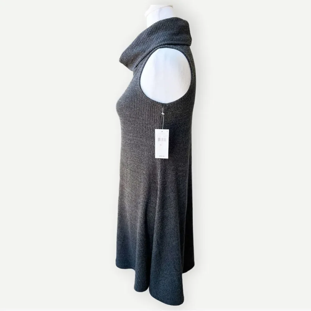 Zunie Juniors Girls Sleeveless Cowl Neck Ribbed Gray Sweater Dress. 14. NEW.